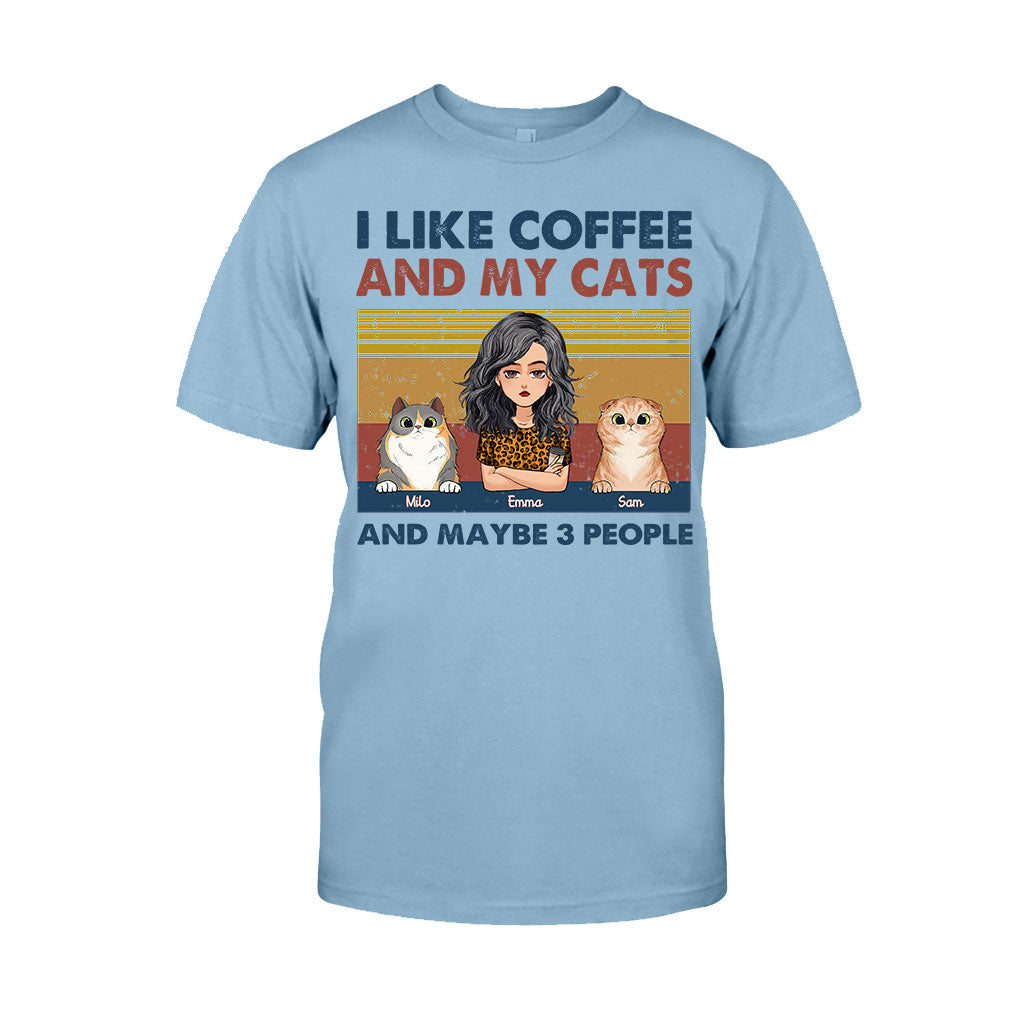 Ich mag Kaffee und meinen Hund – Hundegeschenk für Katzenliebhaber – Personalisiertes T-Shirt und Hoodie