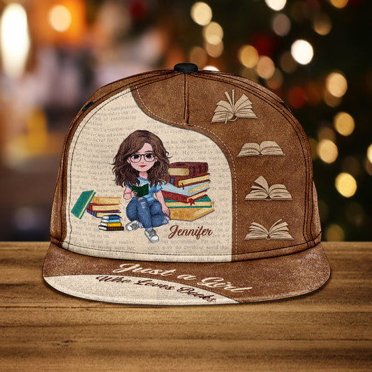 Juste une fille qui aime les livres - Casquette personnalisée avec un livre