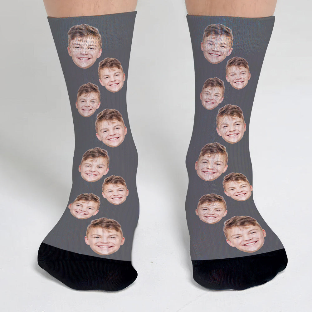 Face personnalisée - Chaussettes personnalisées pour petit-fils