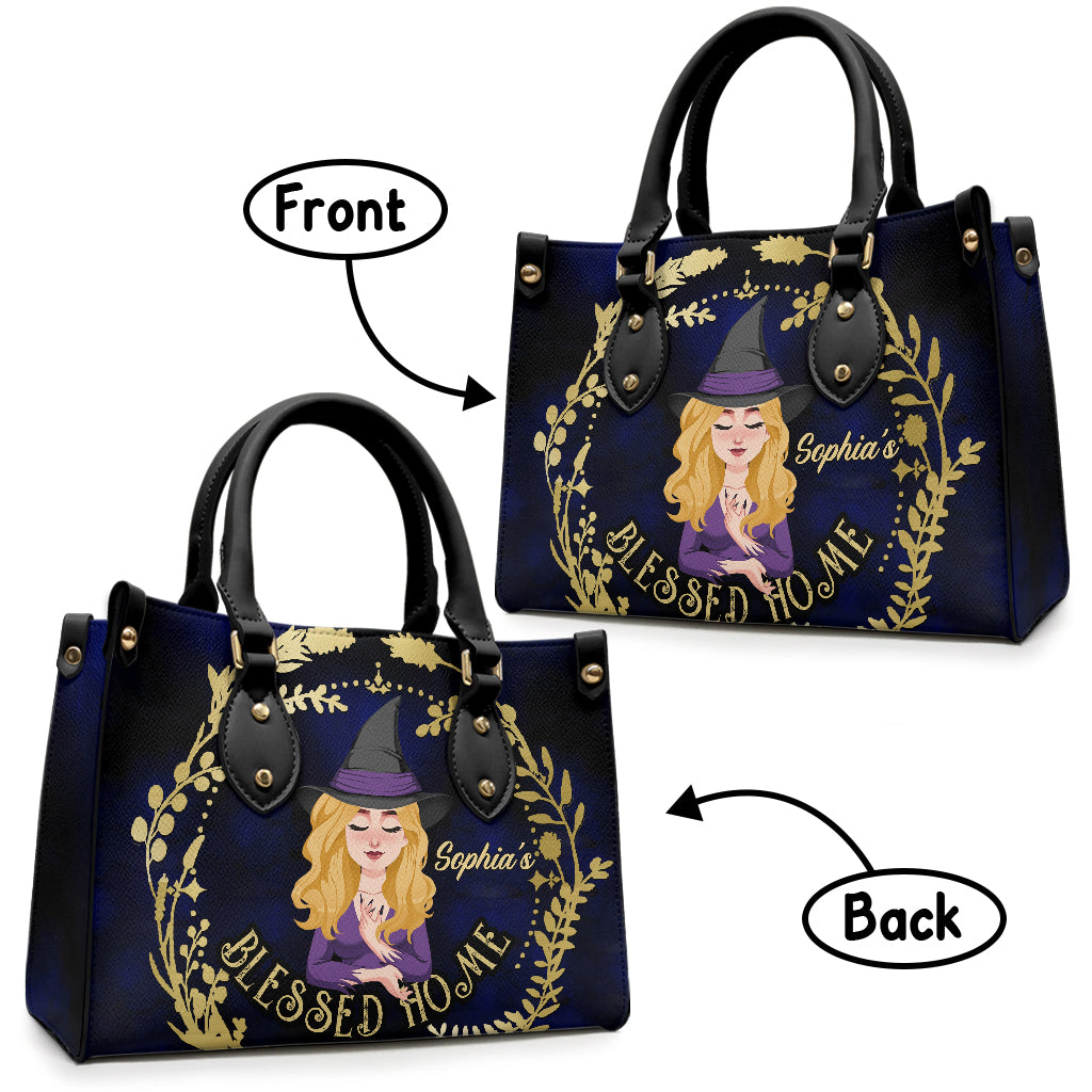 Blessed Home - Personalized Witch Leather Handbag