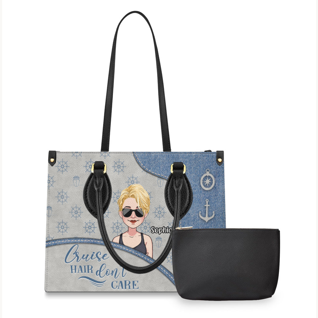 Kreuzfahrt-Frisur egal - Personalisierte Kreuzfahrt-Lederhandtasche