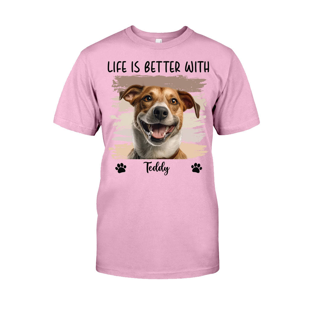 Das Leben ist schöner mit Haustier – personalisiertes Hunde-T-Shirt und Hoodie