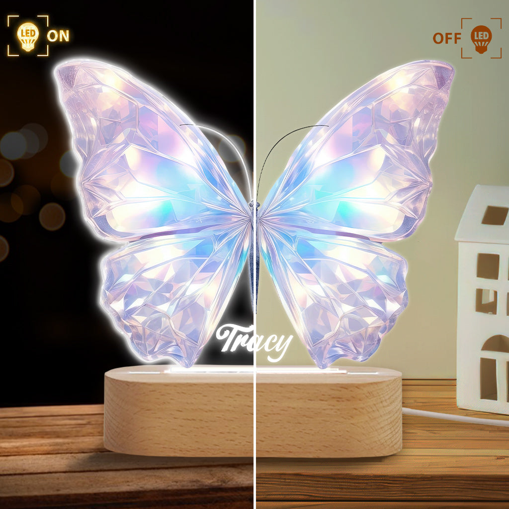 Wunderschöner Schmetterling – Personalisierte, schmetterlingsförmige Leuchtplatte