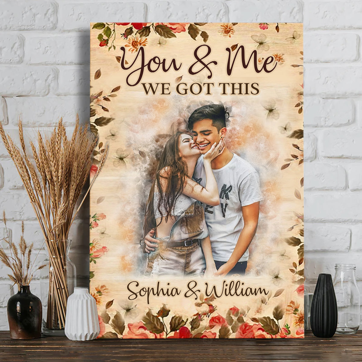 Watercolor Couple - Personalized Couple Canvas And Poster