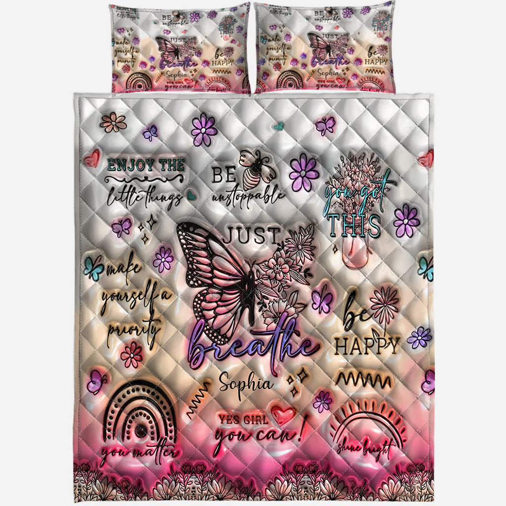 Positive Affirmationen Schmetterling - Personalisierte Schmetterlings-Bettwäschegarnitur