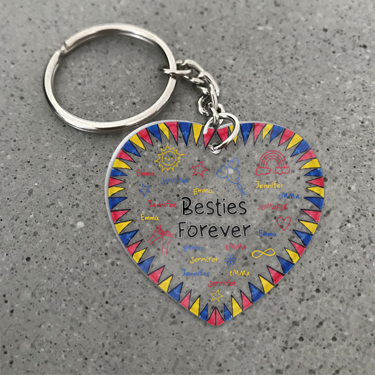Für immer beste Freundinnen – Geschenk für die Freundin – Personalisierter transparenter Schlüsselanhänger