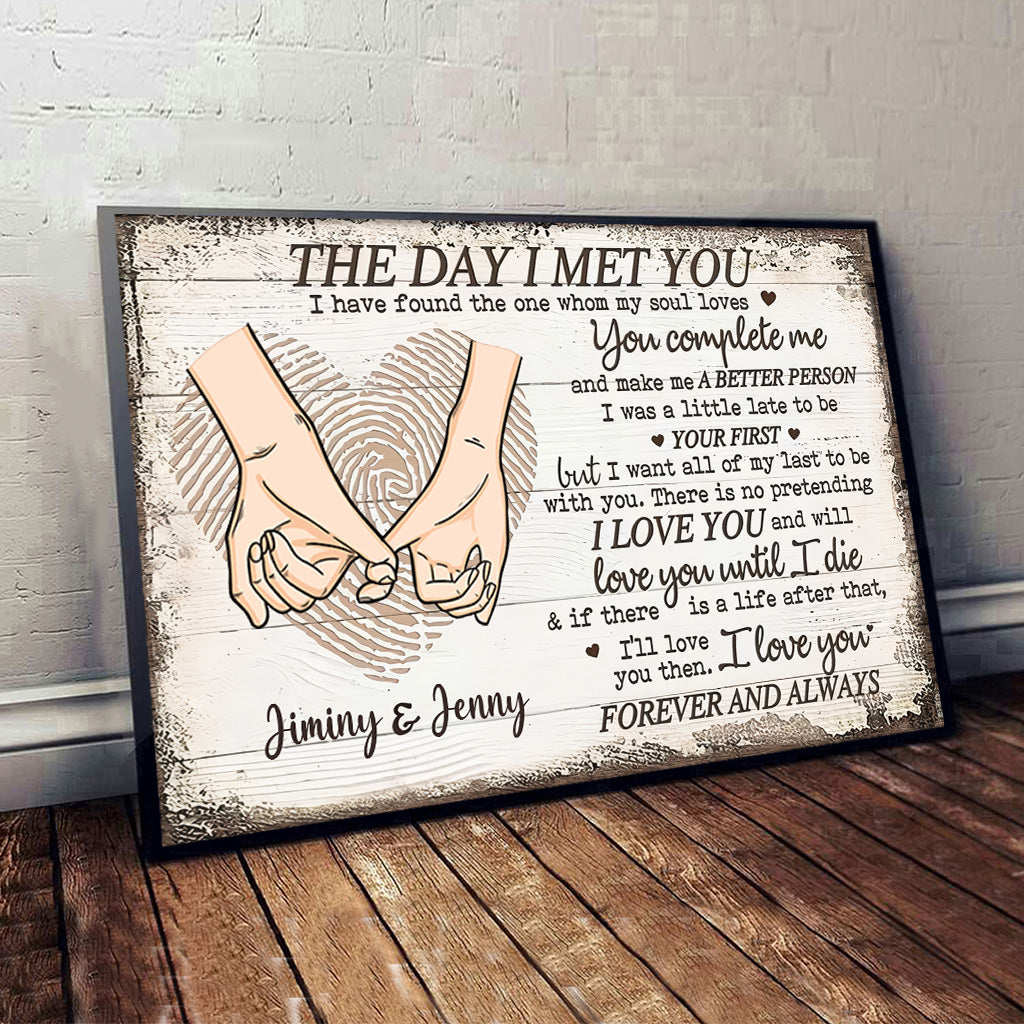 The Day I Met You - Personalized Couple Canvas And Poster