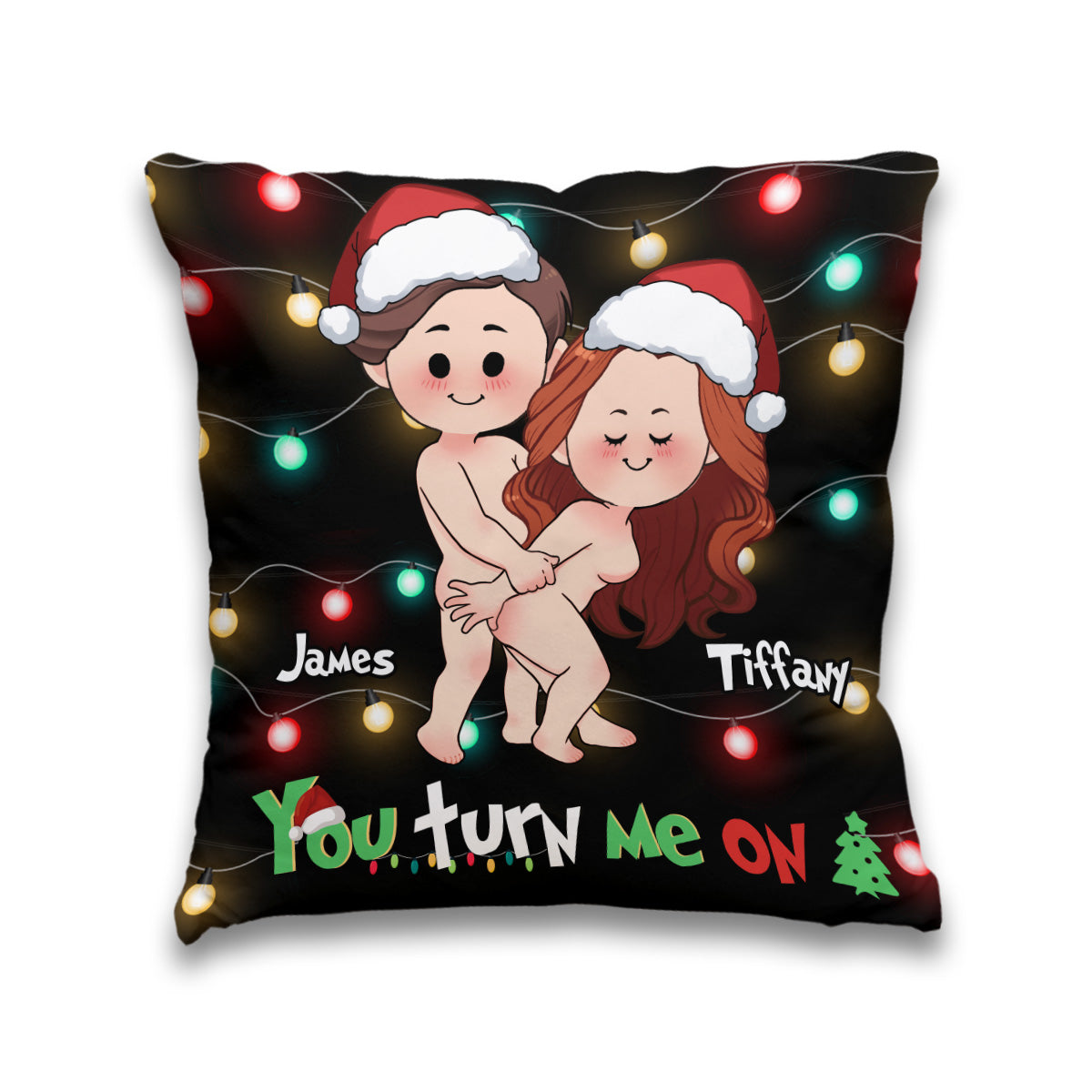 You Turn Me On - Personalized Couple Throw Pillow