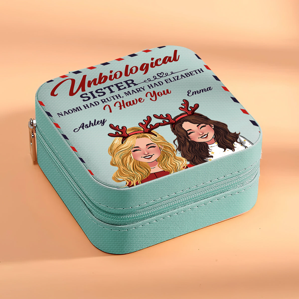 Unbiologische Schwester – Personalisierte Schmuckschatulle für die beste Freundin