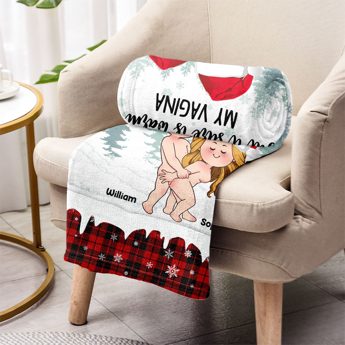 Baby It's Cold Outside - Personalized Couple Blanket