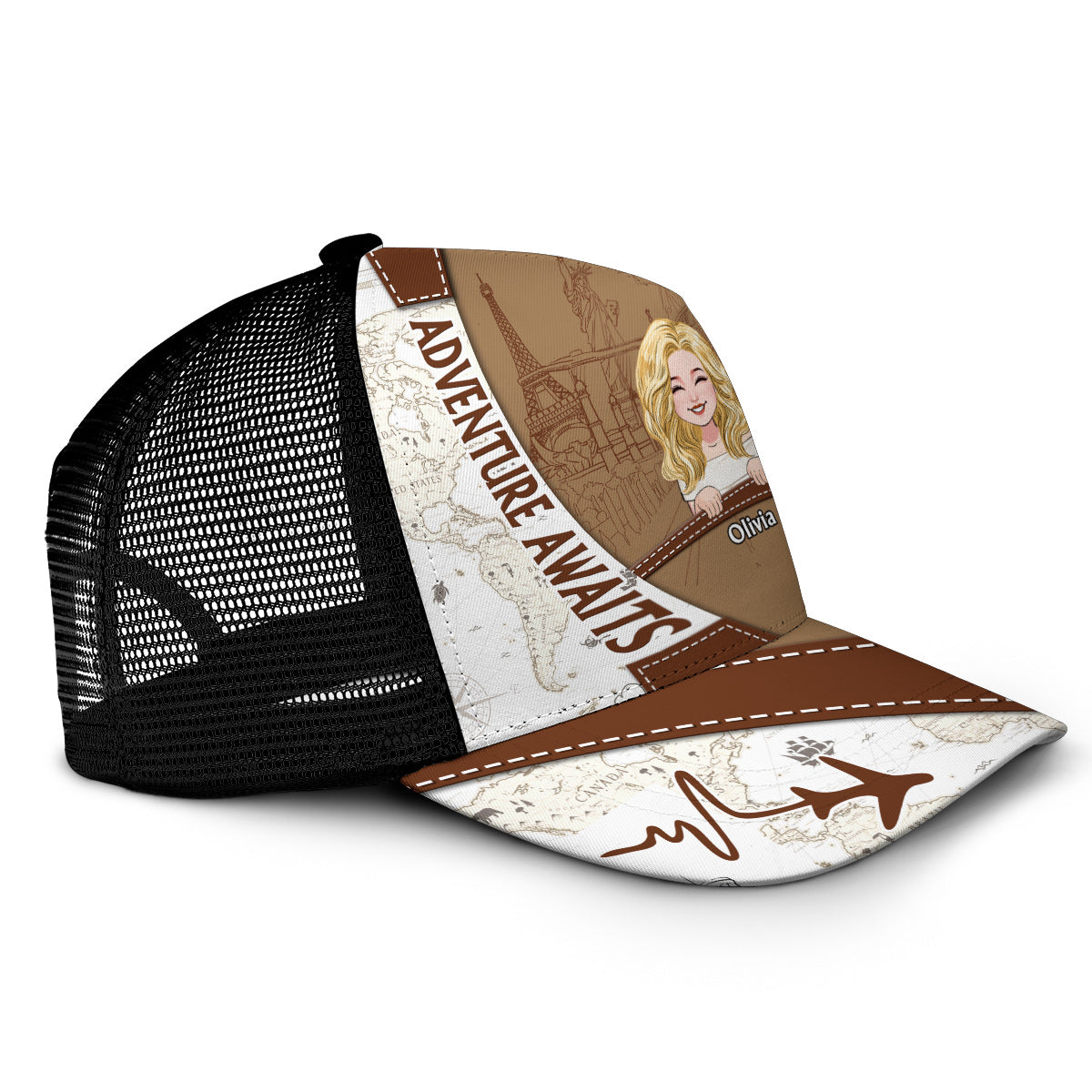 Adventure Awaits - Personalized Travelling Trucker Hat