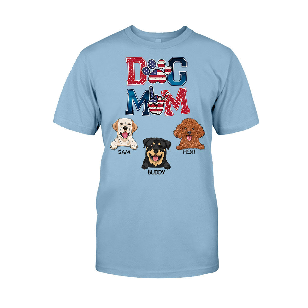 Amerikanische Hundemama – Personalisiertes Hunde-T-Shirt & Hoodie