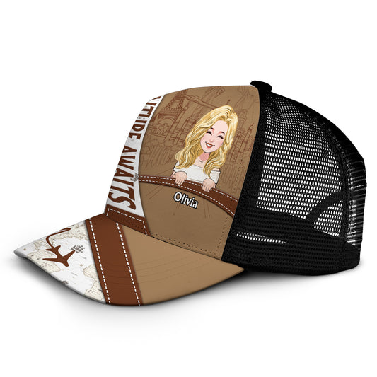 Adventure Awaits - Personalized Travelling Trucker Hat