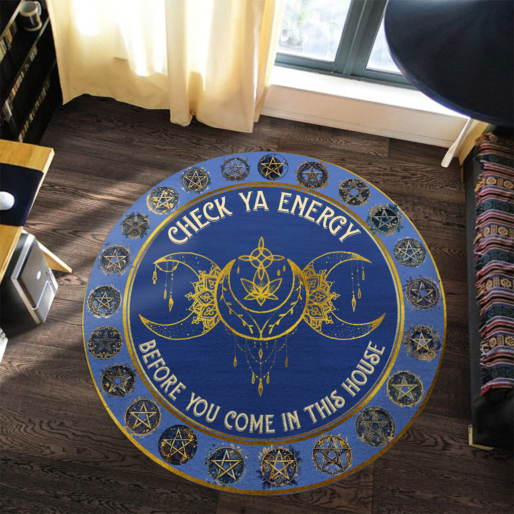 Check Your Energy - Witch Round Rug
