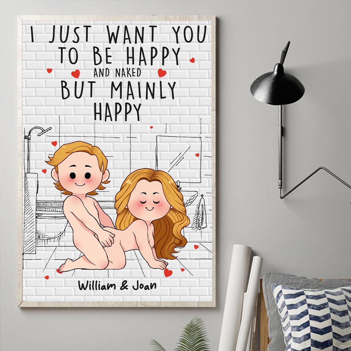 Save Water Shower Together - Personalized Couple Canvas And Poster
