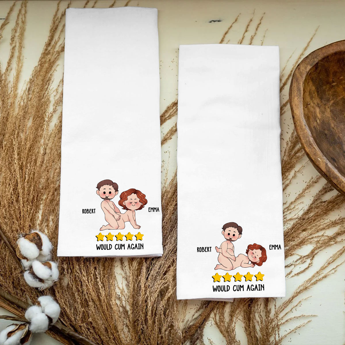 Five Star Would Cum Again - Personalized Couple Towel