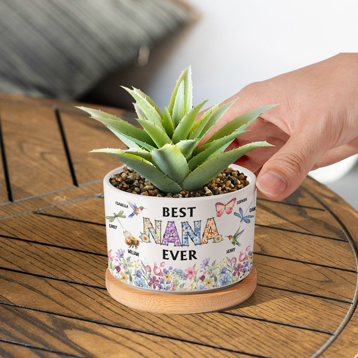 Best Mom Nana Ever - Personalized Grandma Ceramic Plant Pot