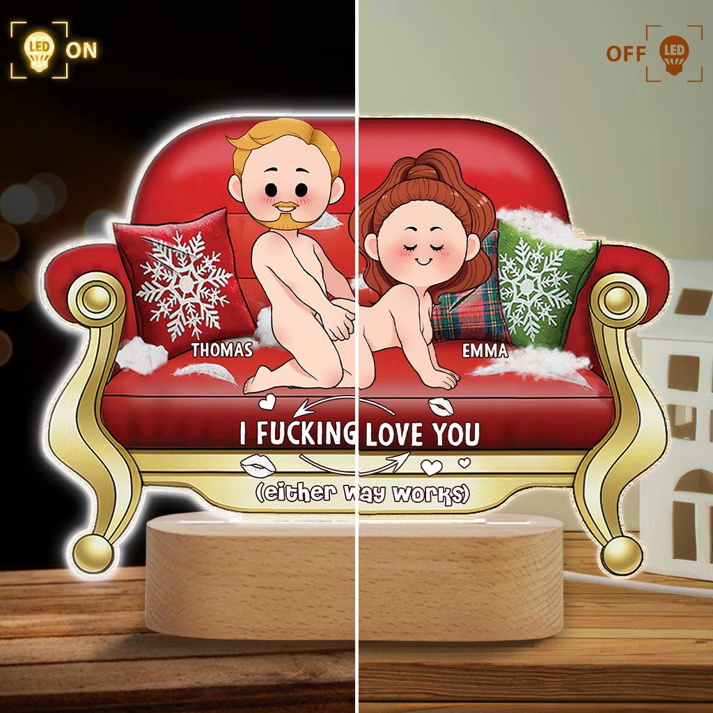 I Love You - Personalized Couple Shaped Plaque Light Base