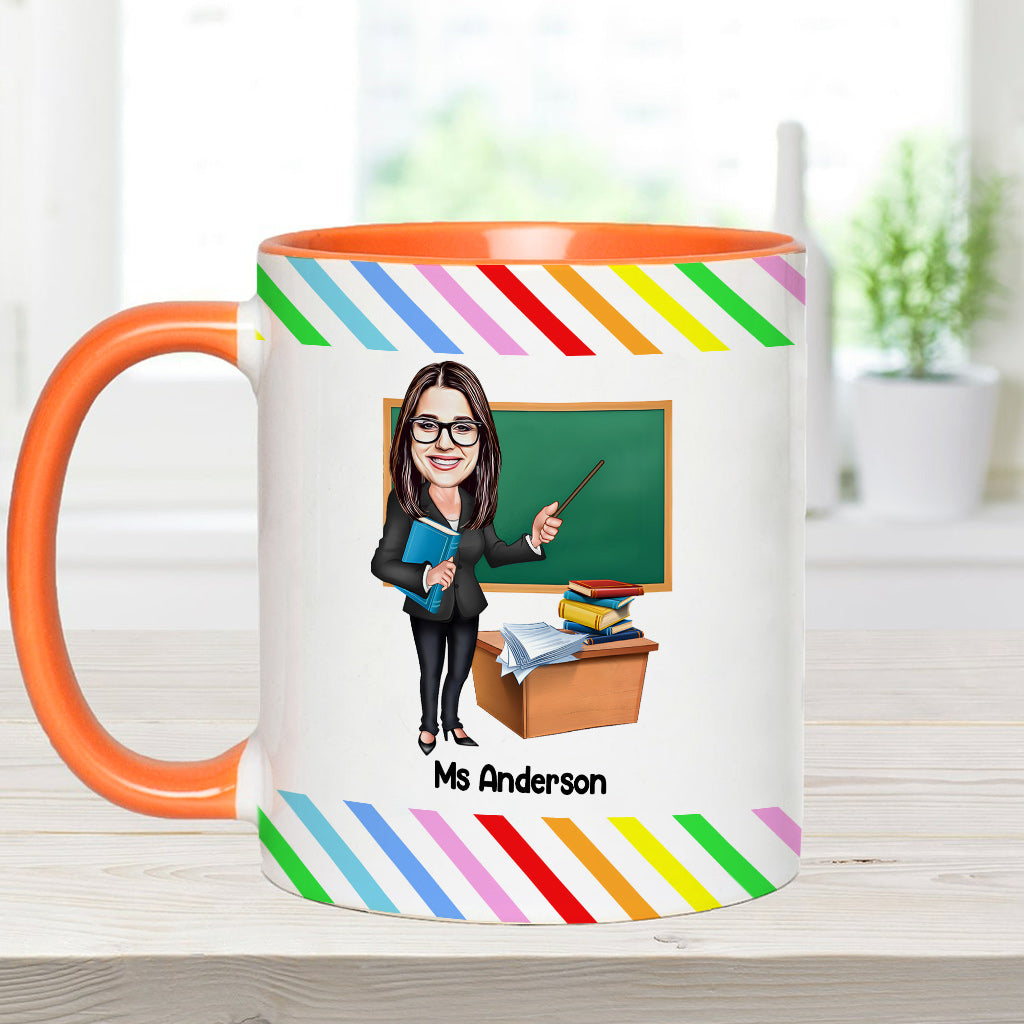 Der Einfluss eines guten Lehrers ist unvergänglich – personalisierte Tasse mit Lehrer-Akzent