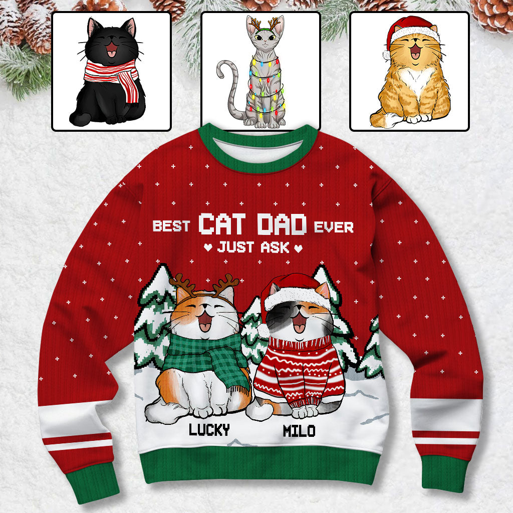 Bester Katzenpapa aller Zeiten – Personalisierter Katzenpullover