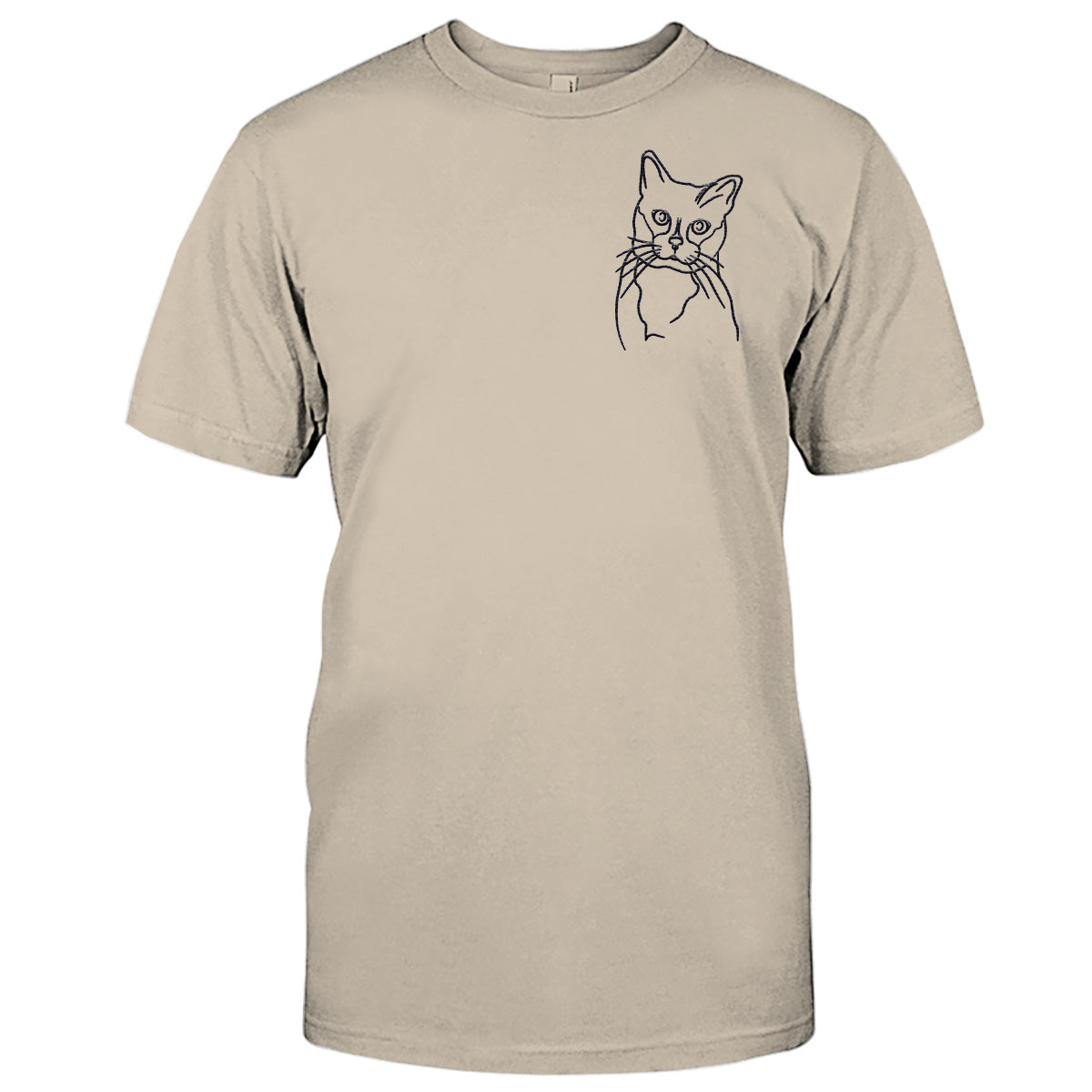 T-shirt brodé personnalisé avec motif de chat