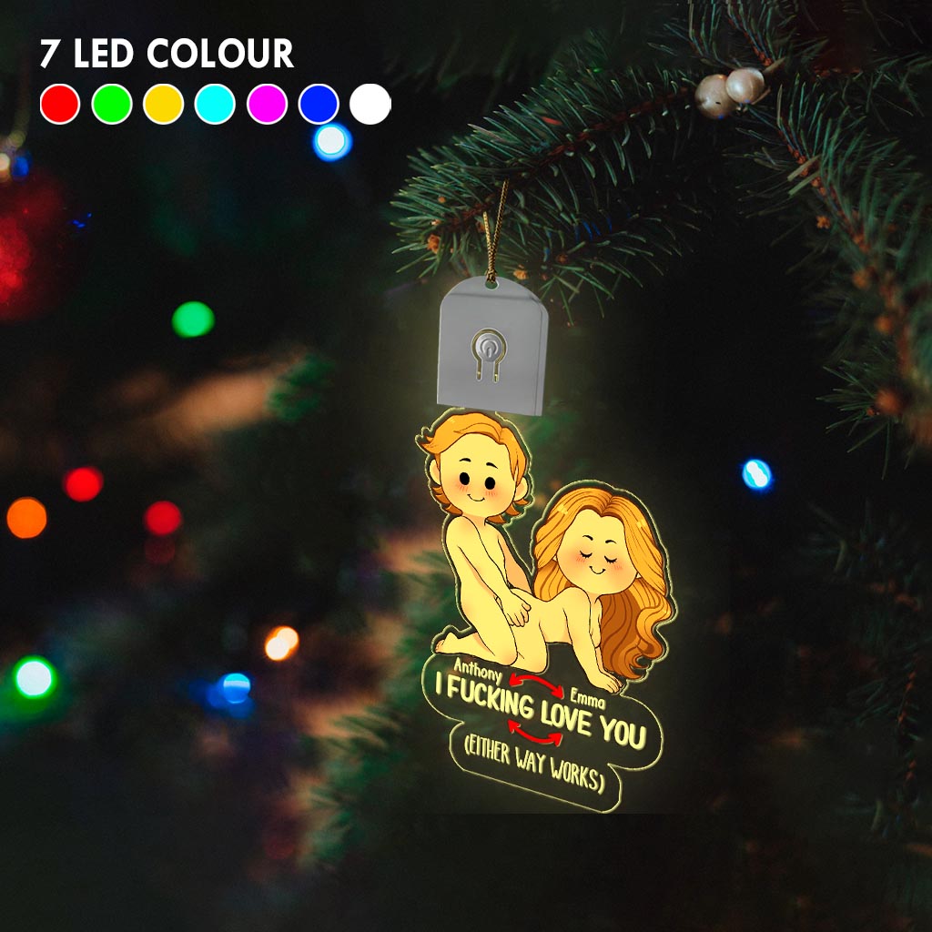 I Love You - Personalized Couple Shaped Led Acrylic Ornament