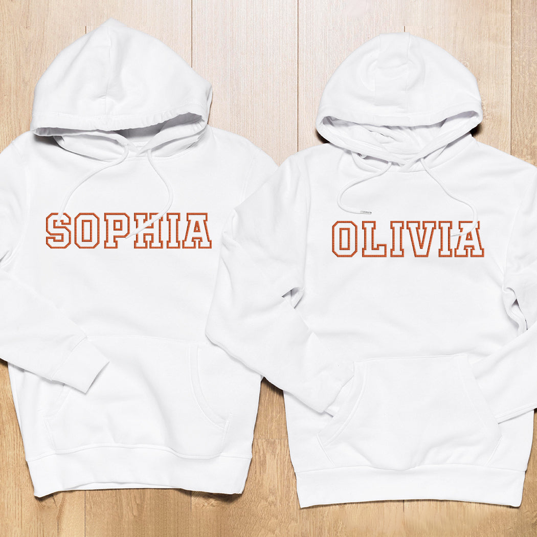 Personalisierter Hoodie mit Stickerei – bestickt mit dem Namen Ihrer besten Freundin