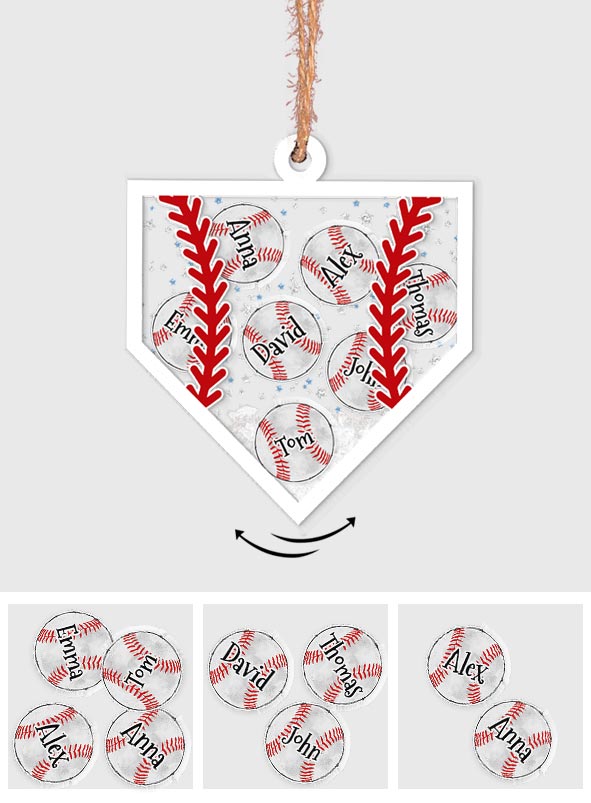 Baseball Team - Personalized Baseball 3 Layered Shaker Ornament