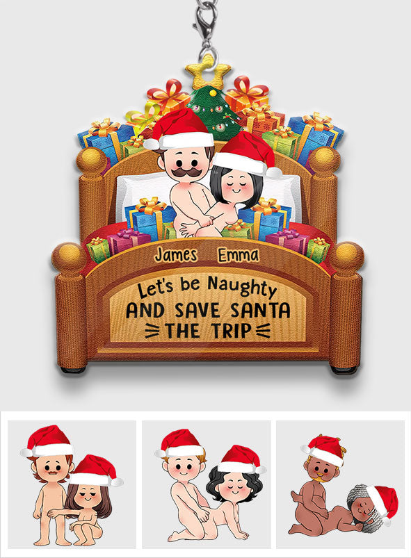 Let's Be Naughty - Personalized Couple Keychain