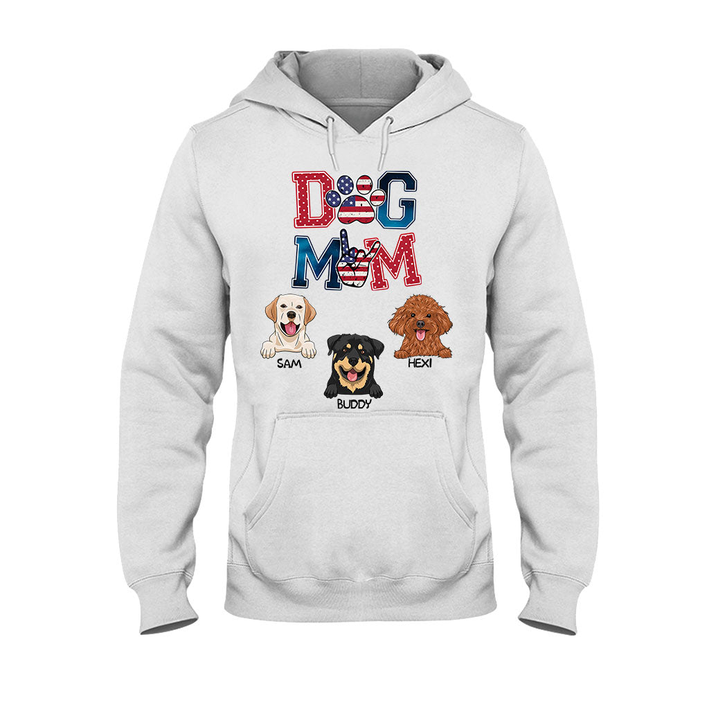 Amerikanische Hundemama – Personalisiertes Hunde-T-Shirt & Hoodie