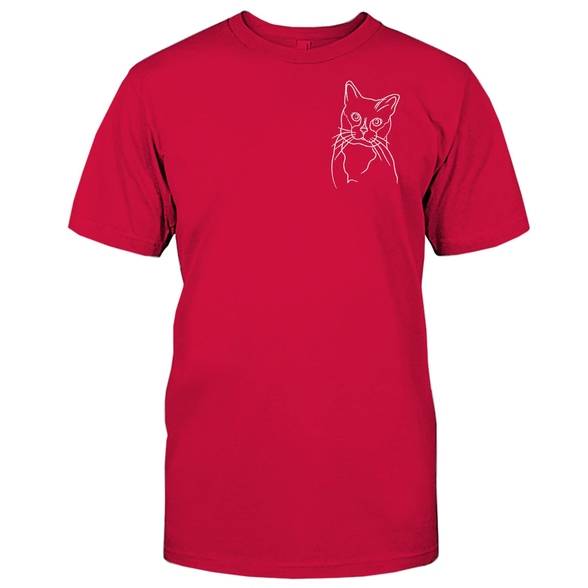 T-shirt brodé personnalisé avec motif de chat