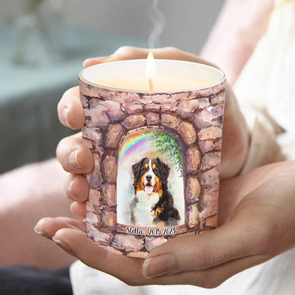 Plus à mes côtés - Bougie personnalisée pour chien avec couvercle en bois