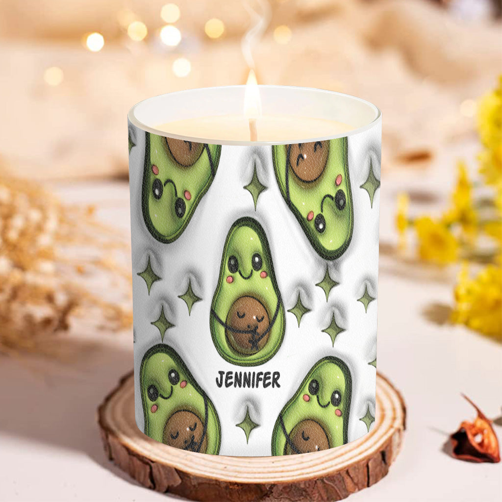 Das beste Mamacado aller Zeiten – Schwangerschaftsgeschenk für Ehefrau, Tochter, Freundin, Freundin – Personalisierte Kerze mit Holzdeckel