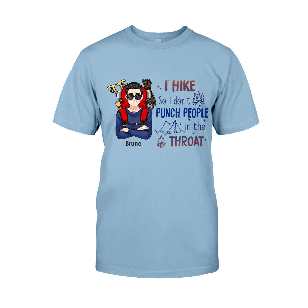 Je fais de la randonnée pour ne pas frapper les gens à la gorge - T-shirt et sweat à capuche de randonnée personnalisés