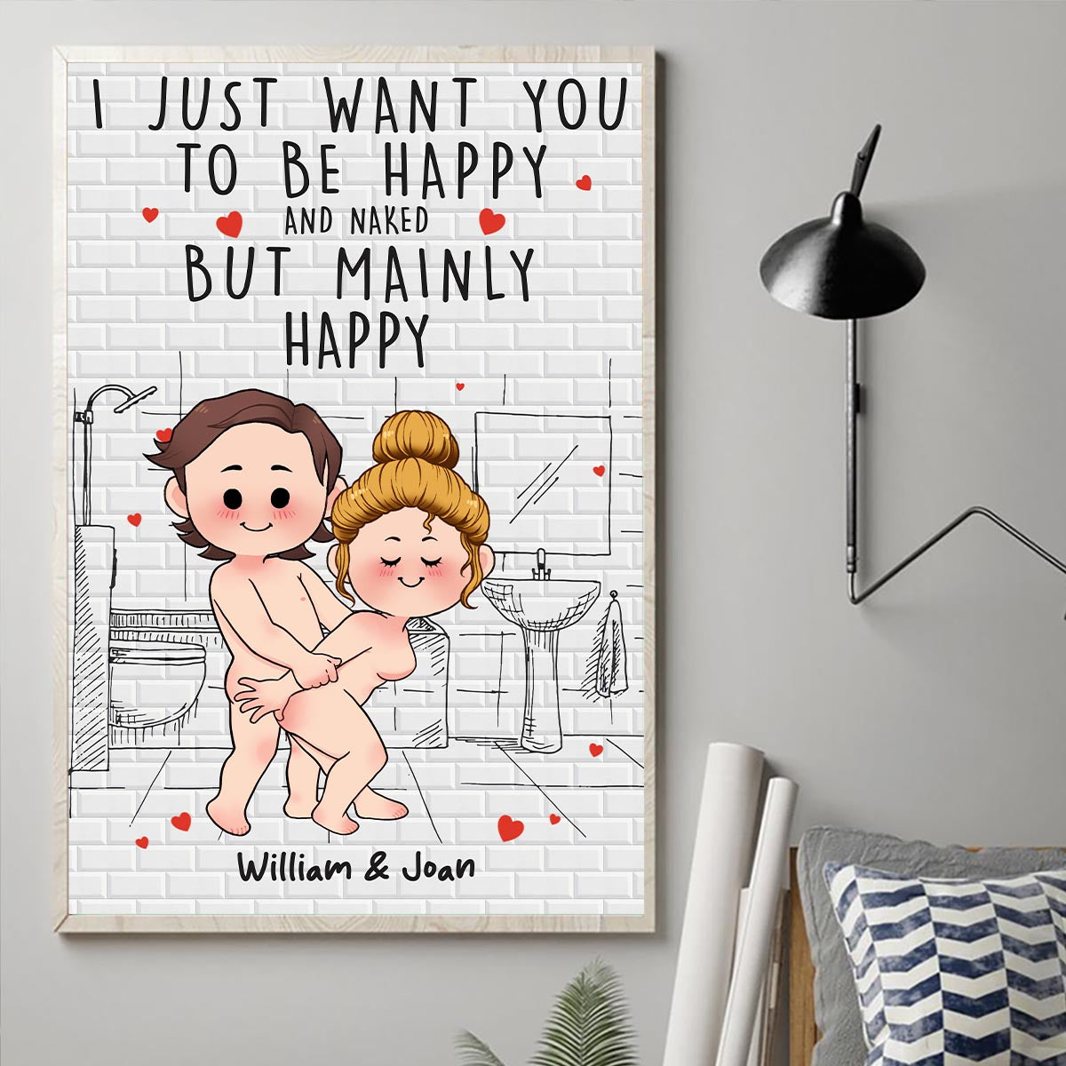 Save Water Shower Together - Personalized Couple Canvas And Poster
