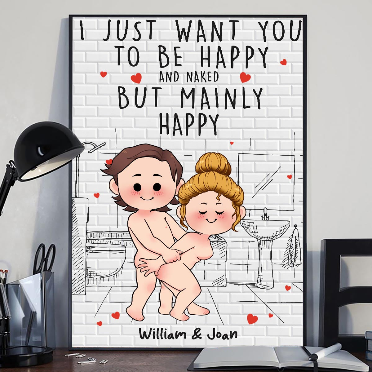 Save Water Shower Together - Personalized Couple Canvas And Poster