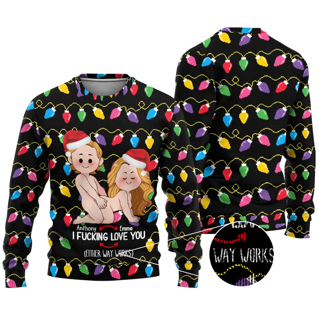I Love You - Personalized Couple Ugly Sweater