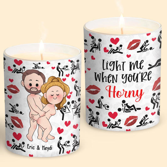 When This Candle Is Lit - Personalized Couple Candle With Wooden Lid