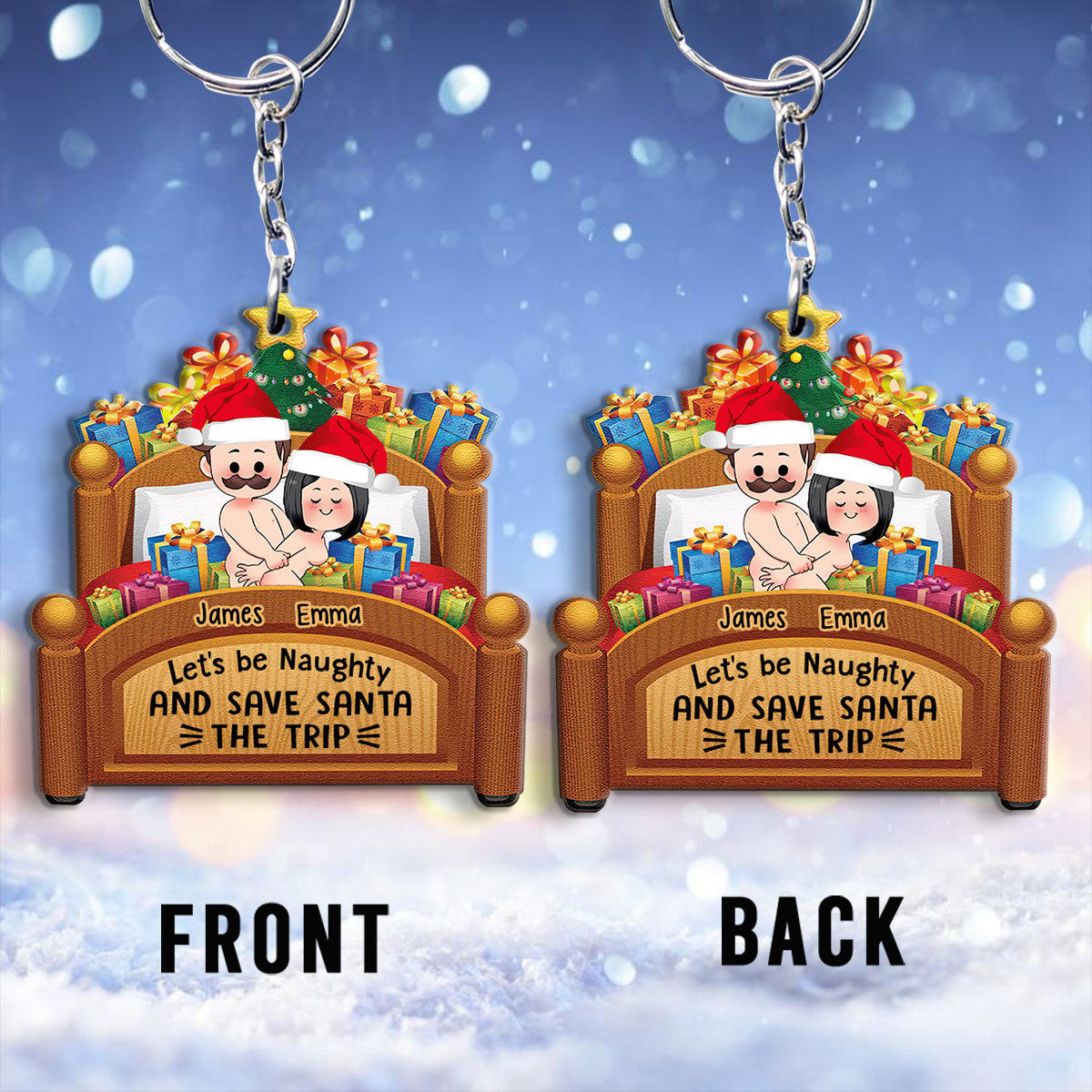 Let's Be Naughty - Personalized Couple Keychain