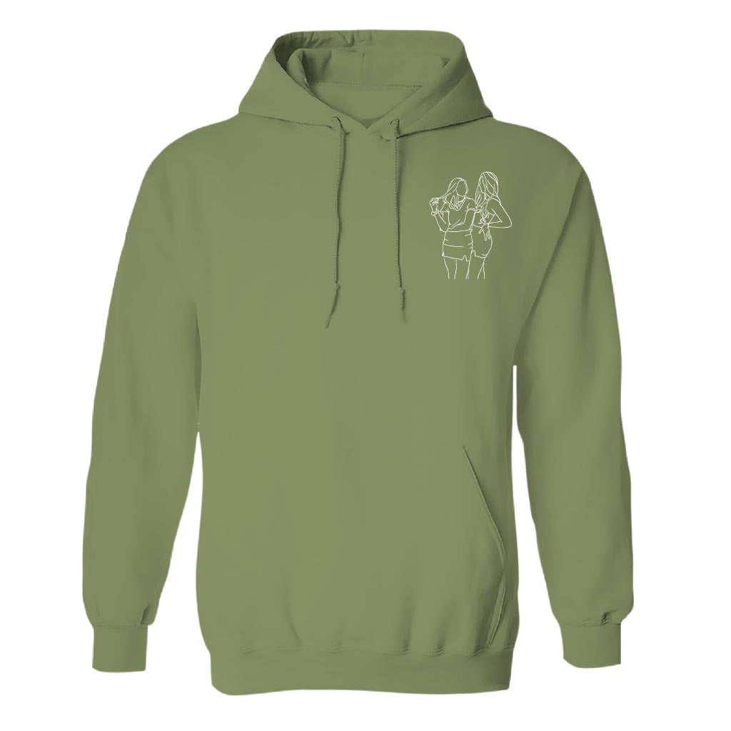 Individuelle Linienzeichnung – Personalisierter bestickter Hoodie für die Tochter