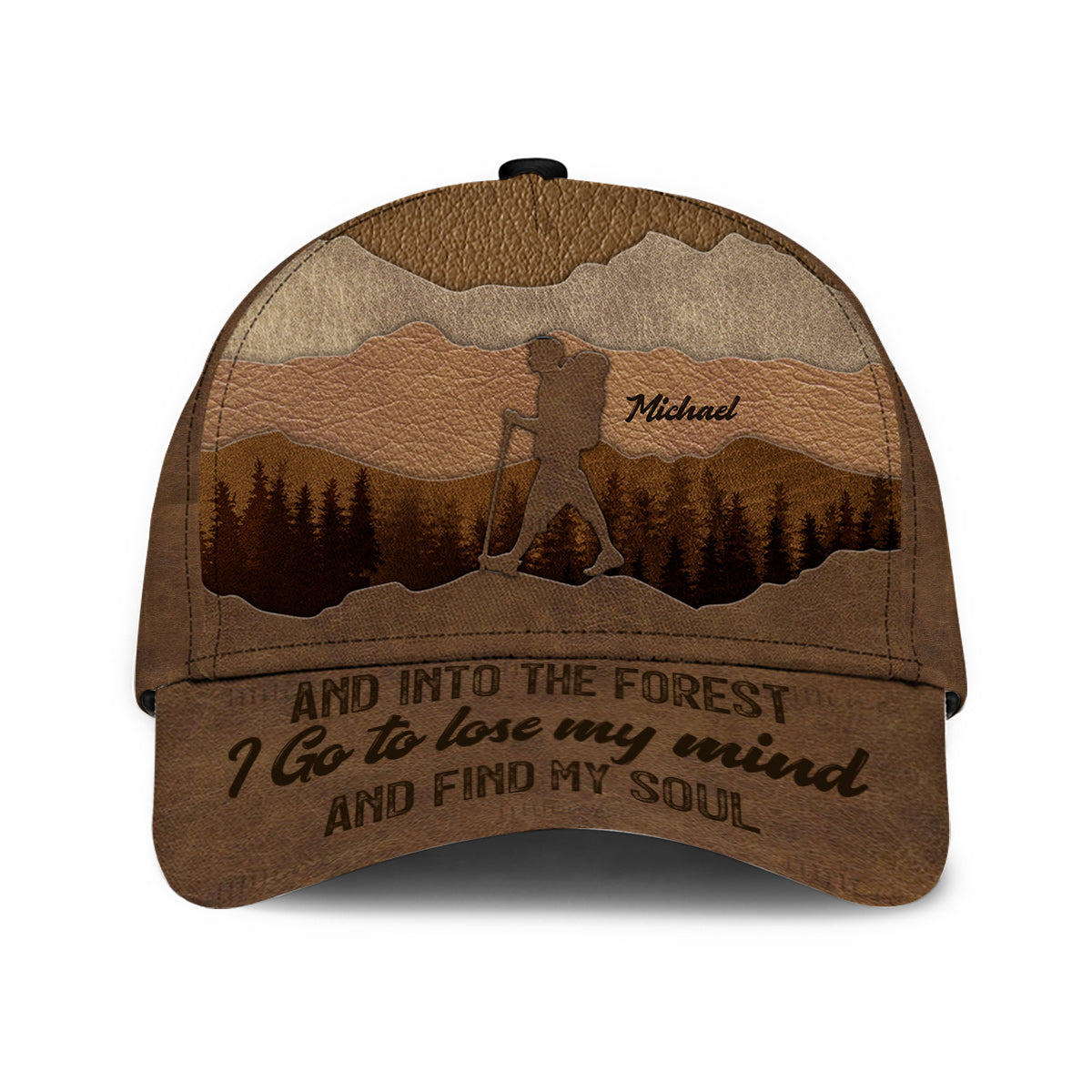 Und hinein in den Wald gehe ich - Personalisierte klassische Wanderkappe
