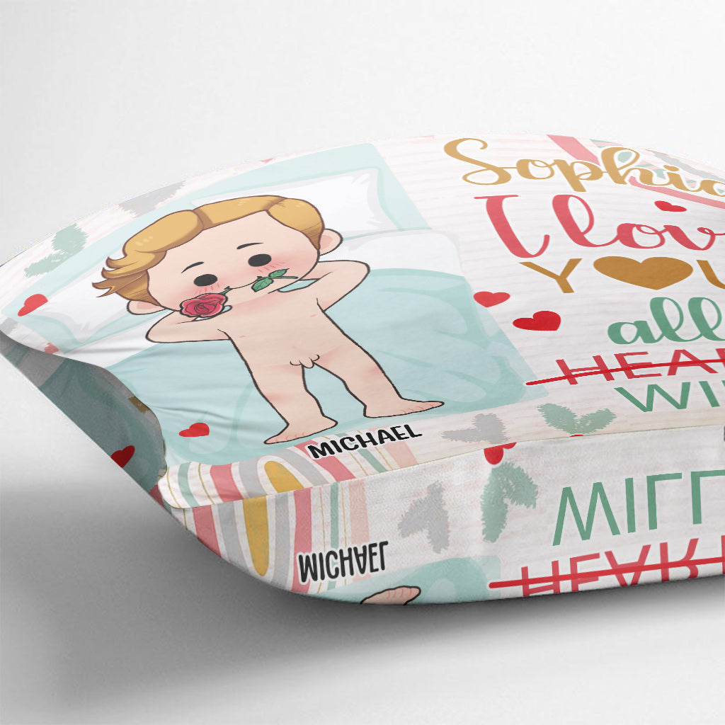 I Love You With All My Willy - Personalized Couple Throw Pillow