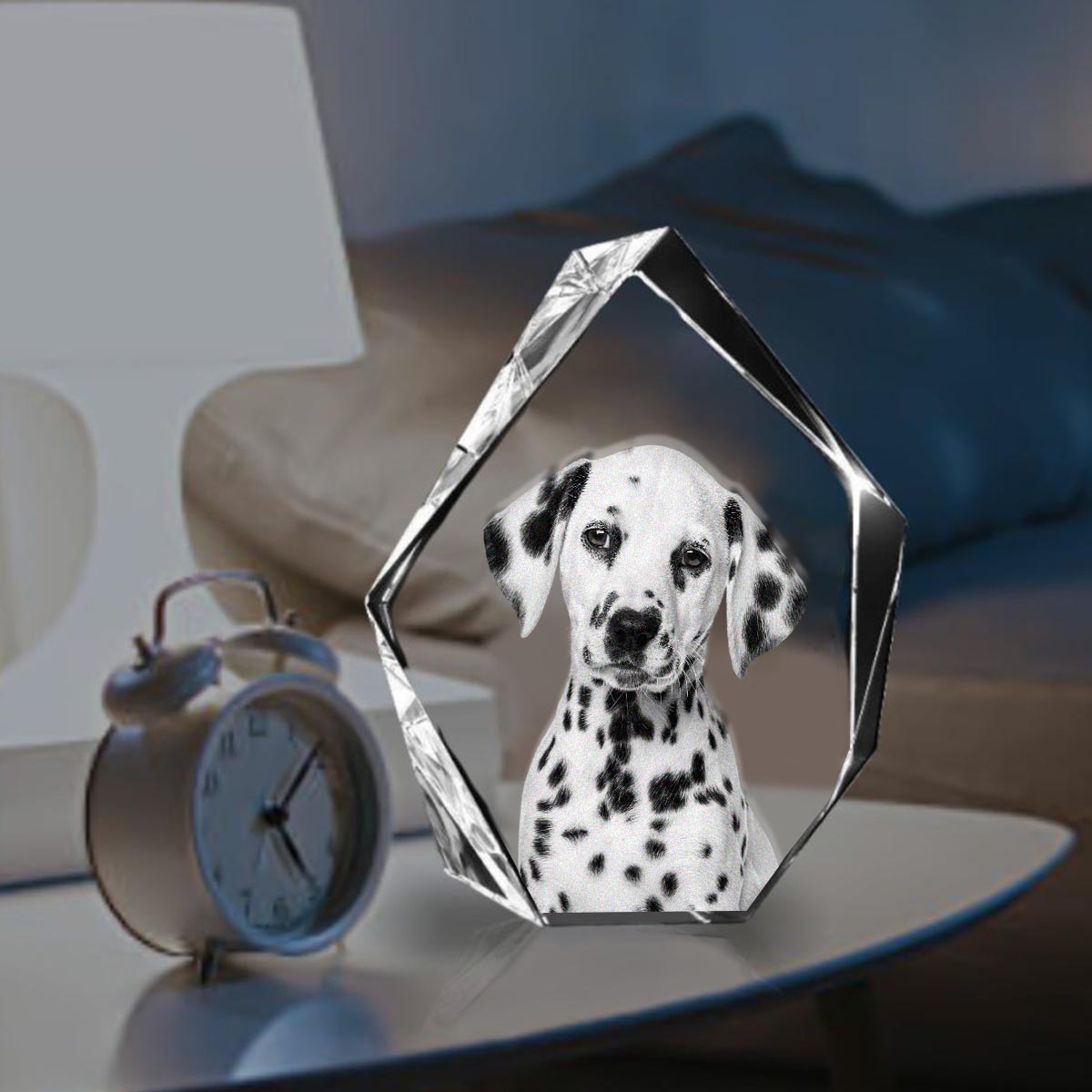 Lampe en cristal 3D en forme d'iceberg avec gravure laser personnalisée pour chien
