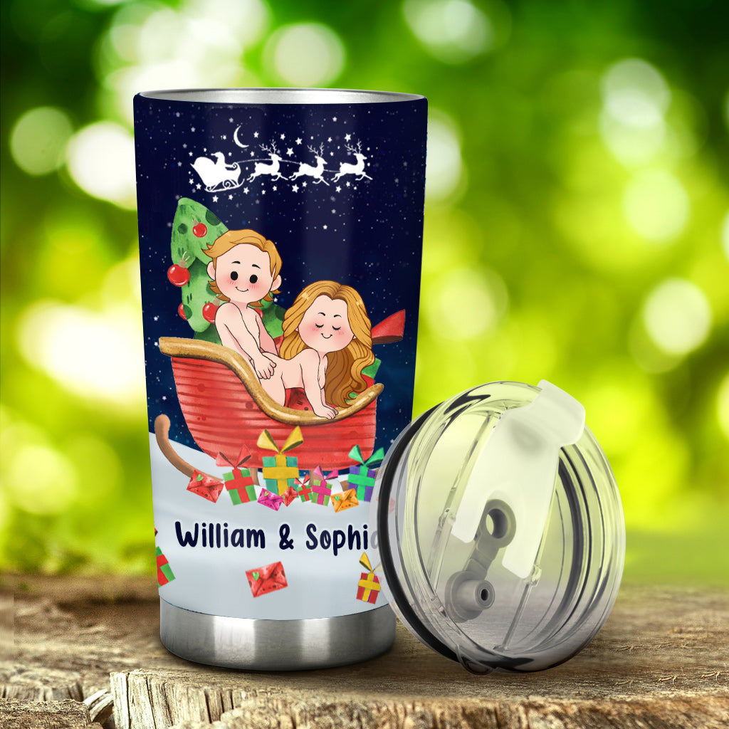 Santa Is Not The Only One Coming - Personalized Couple Tumbler