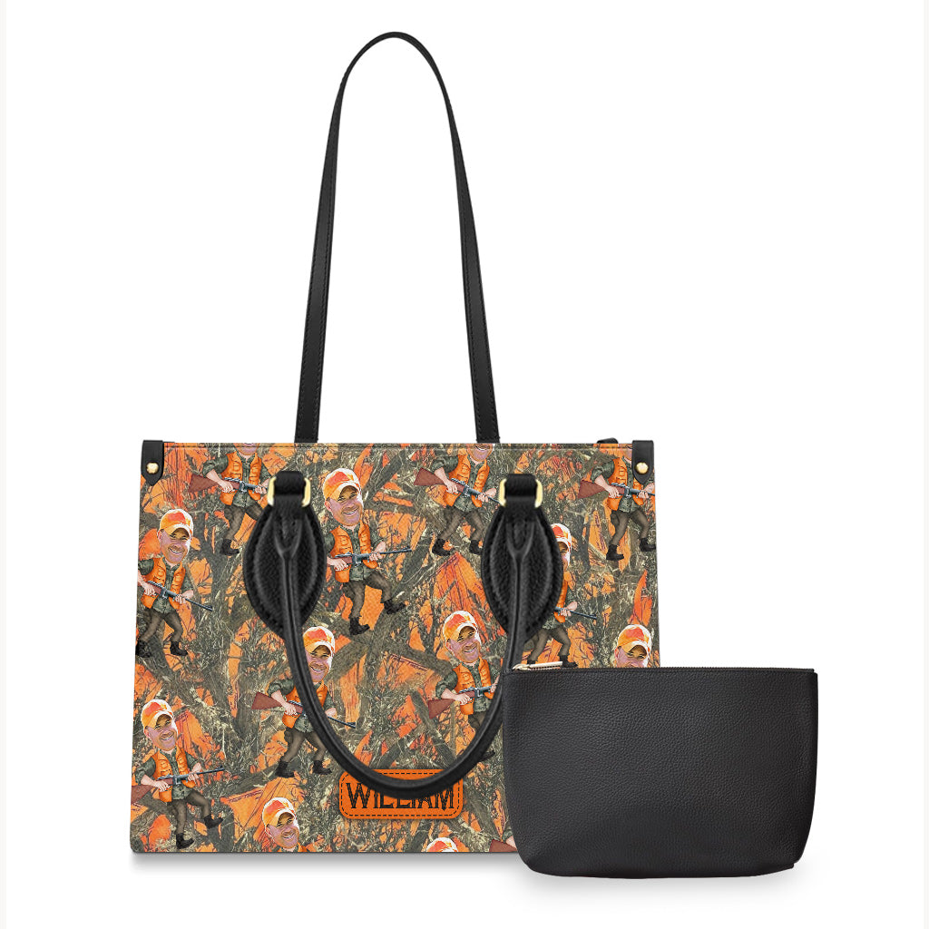 Photo Inserted Hunter - Personalized Hunting Leather Handbag