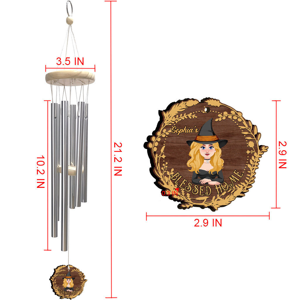 Blessed Home - Personalized Witch Wind Chime