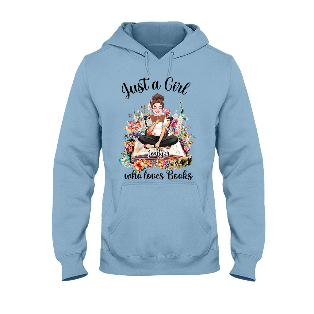 Einfach ein Mädchen, das Bücher liebt – personalisiertes Buch-T-Shirt und Hoodie