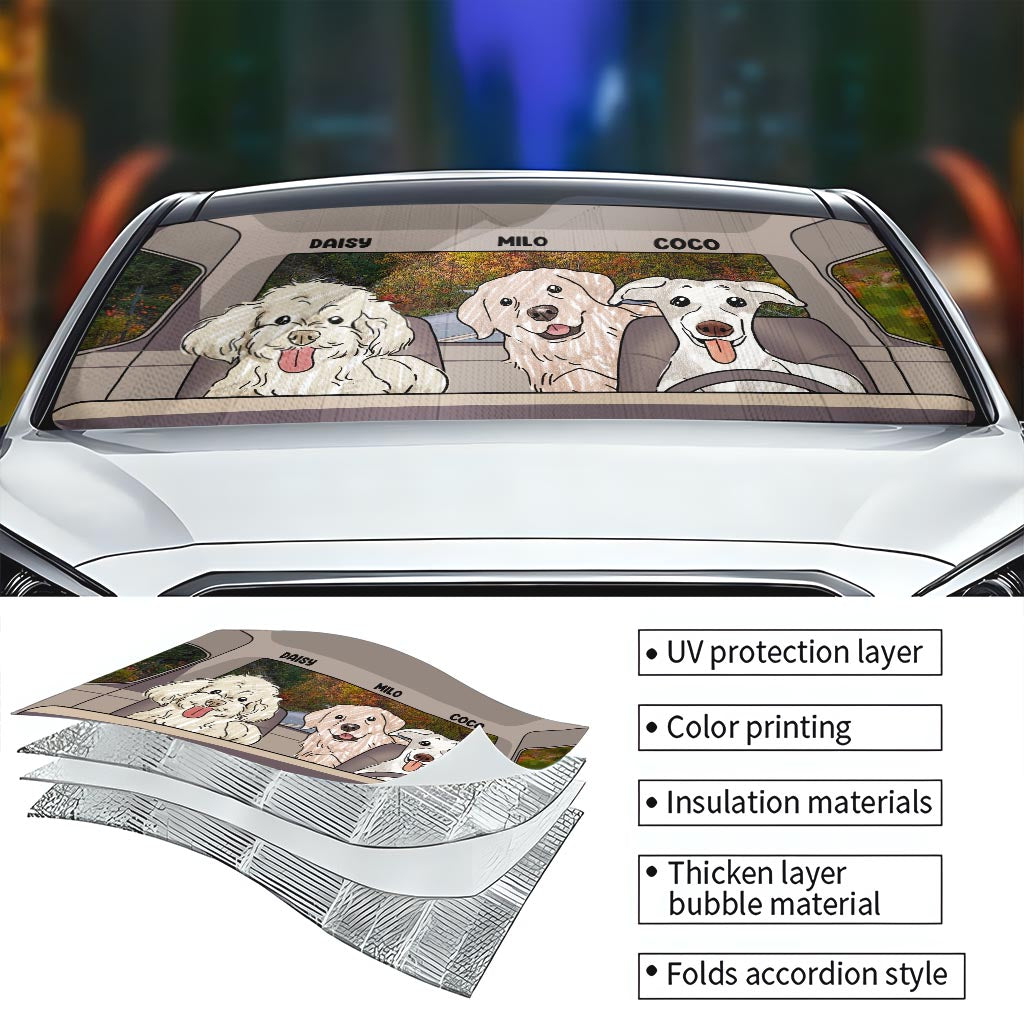 Lovely Paws - Pare-soleil personnalisé pour voiture pour chien