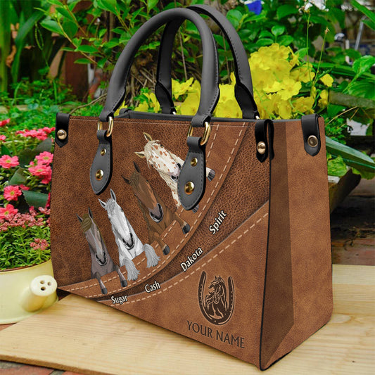 Love Horse - Sac à main en cuir personnalisé à motif cheval