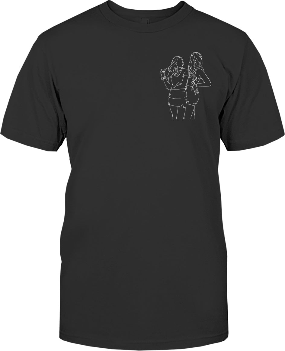 Custom Line Art - Personalized granddaughter Embroidered T-shirt